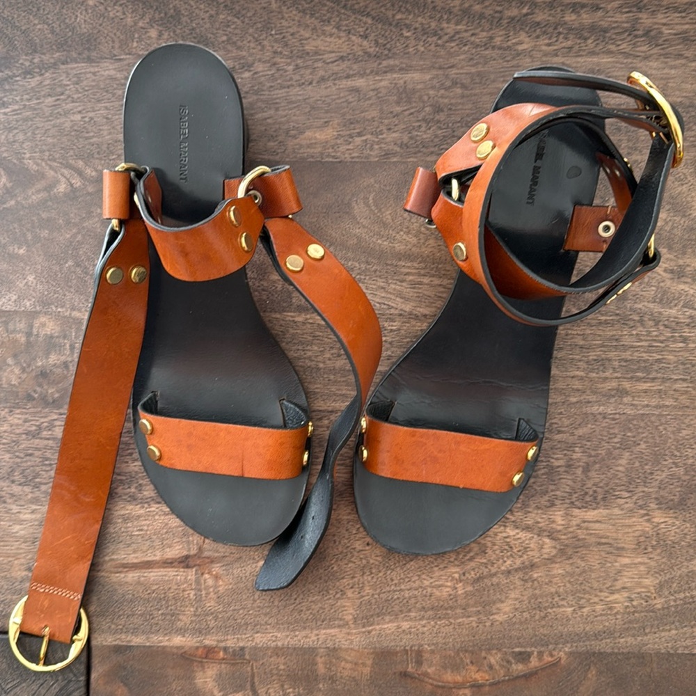 Isabel Marant Brown Low Heel Sandals